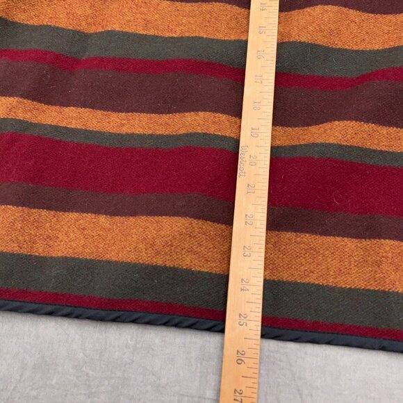 Woolrich Coat Blanket Liner Women XLarge‎ Red Brown Stripe Wool Cotton Quilt - Picture 9 of 10